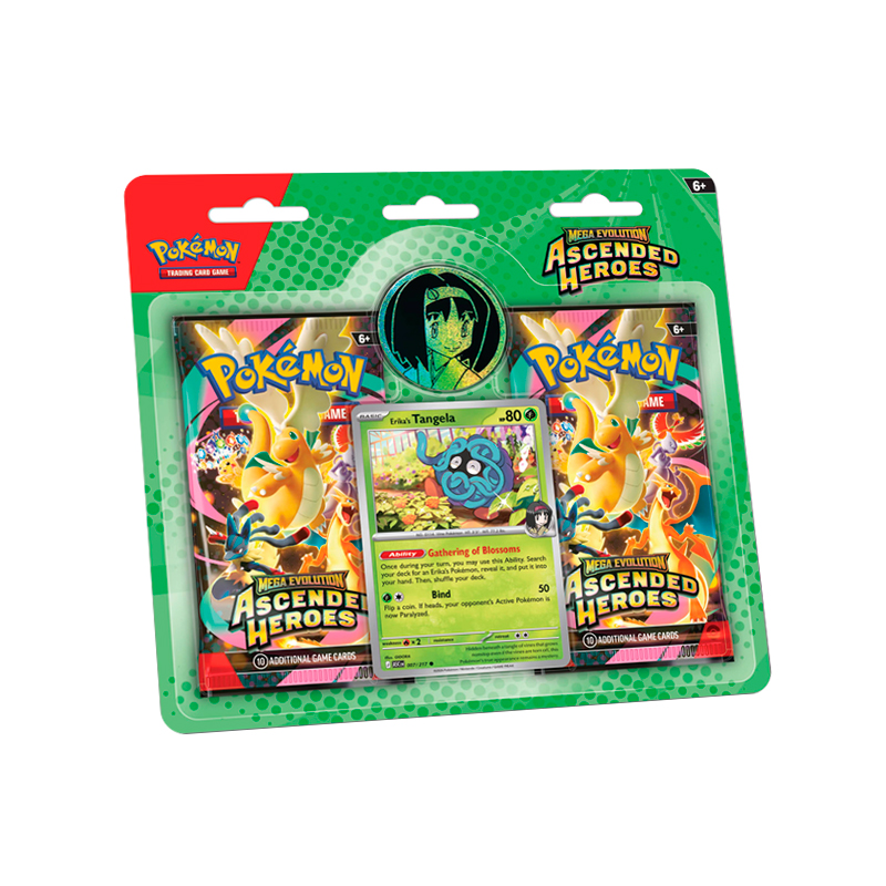 Pokémon TCG Ascended Heroes Blister Erika Larry - Imagen 2