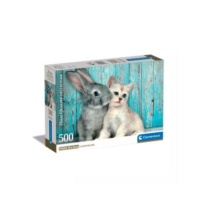 Puzzle 500 piezas Gato y Conejo