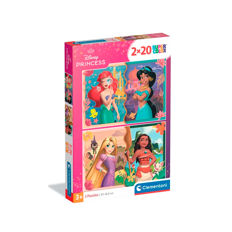 Disney Princess Puzzle Clementoni Super Color 2x20