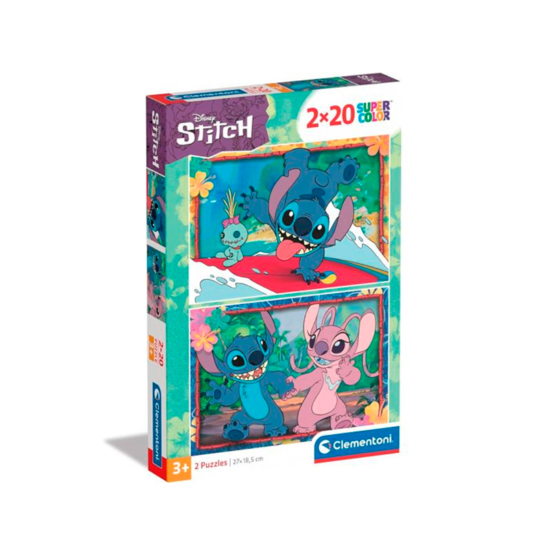 Disney Stitch Puzzle Clementoni Super Color 2x20 piezas